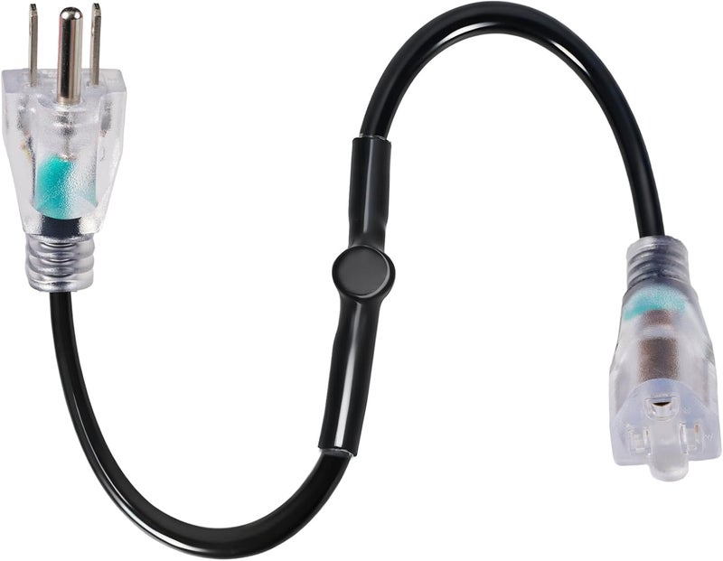 TTQ Thermostat Controlled Extension Cord,32°F(0 Degree) Auto On/50°F(10 Degree) Thermostat Controlled Outlet for Heat Cable Controller,Compatible with Any Outdoor Thermostat Plug Outlet - Image 1